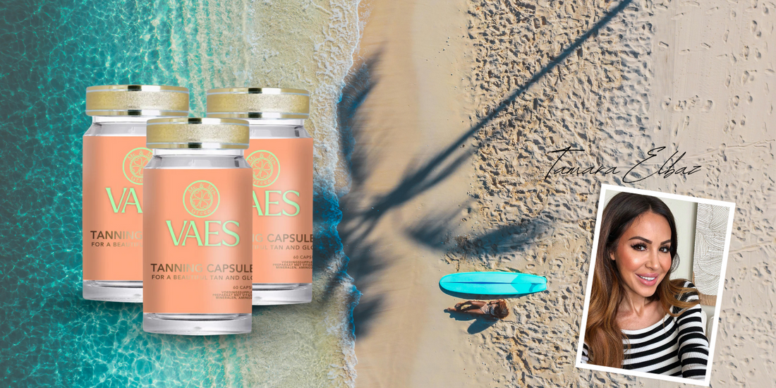 Zon, zee en Mr and Mrs Green Vaes tanningcapsules.