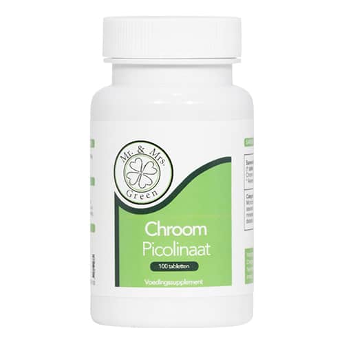 Chroom Picolinaat supplement van Mr. and Mrs. Green – ondersteunt normale bloedsuikerspiegel en helpt bij koolhydraat- en vetstofwisseling