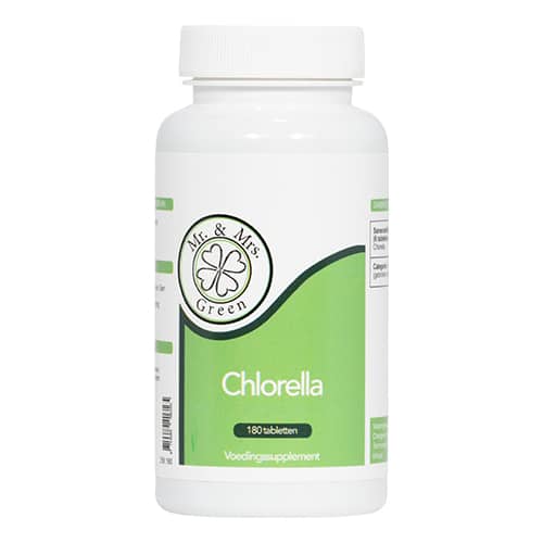Chlorella supplement van Mr. and Mrs. Green – groene alg rijk aan chlorofyl, ondersteunt detox, immuunsysteem en natuurlijke energie