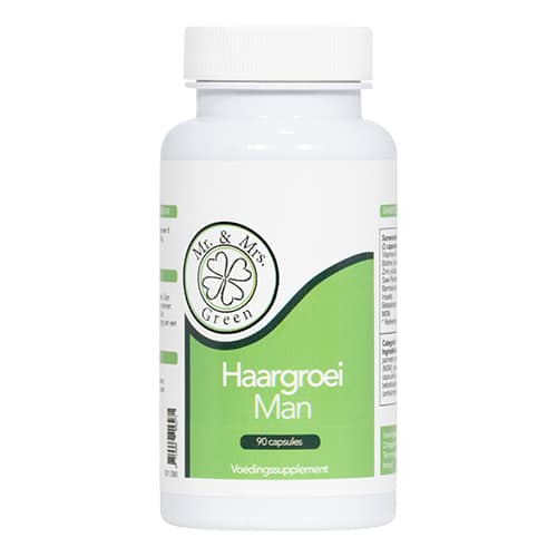 Haargroei Man van Mr. and Mrs. Green – supplement met biotine, zink en saw palmetto ter ondersteuning van haargroei en haarbehoud bij mannen